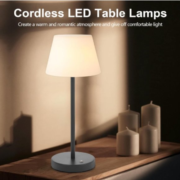 Cordless Rechargeable Table Lamp / 3-Level Brightness Dimmable Desk Lamp - Picture 4 of 12